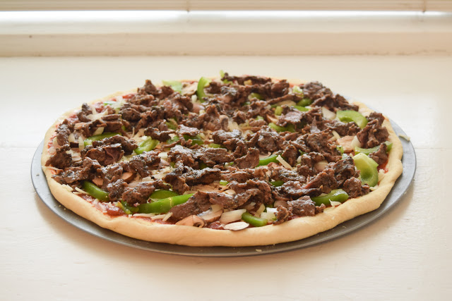 Marinated Steak Pizza