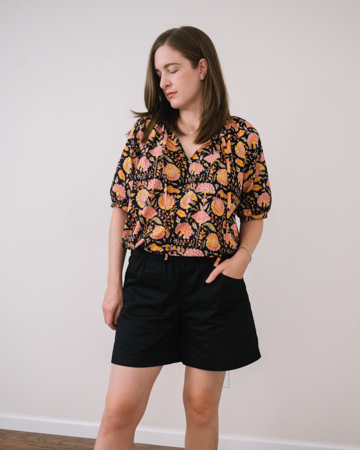 True Bias Roscoe Blouse + EA Sews Saturday Shorts