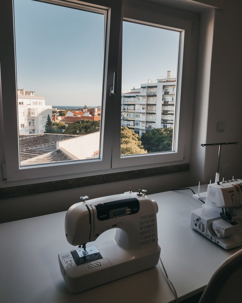 View out the window of my sewing area