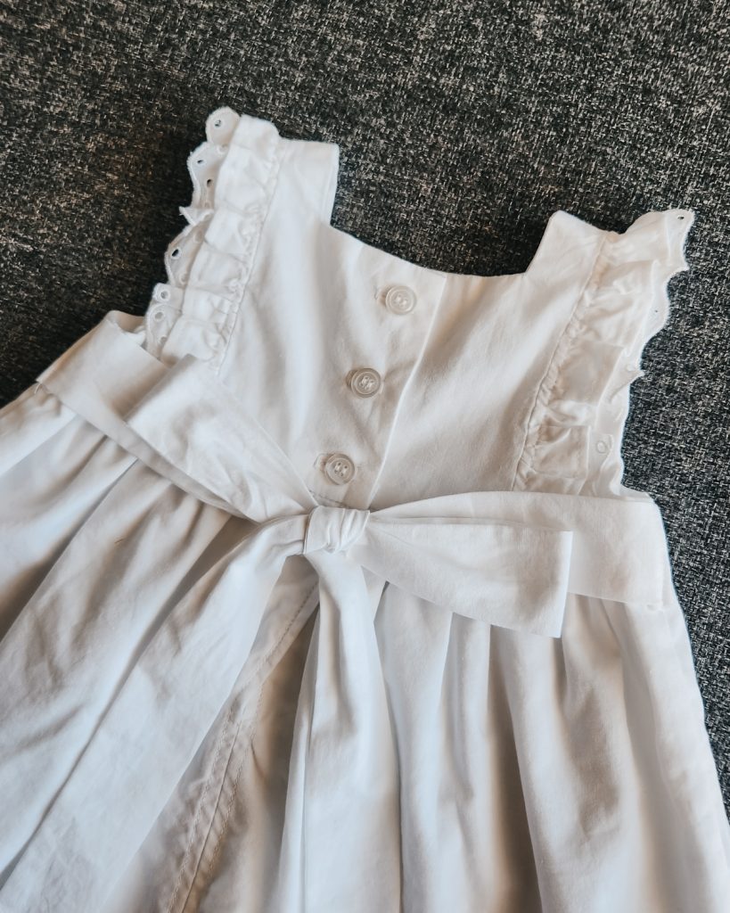 Geranium Dress with Eyelet Lace